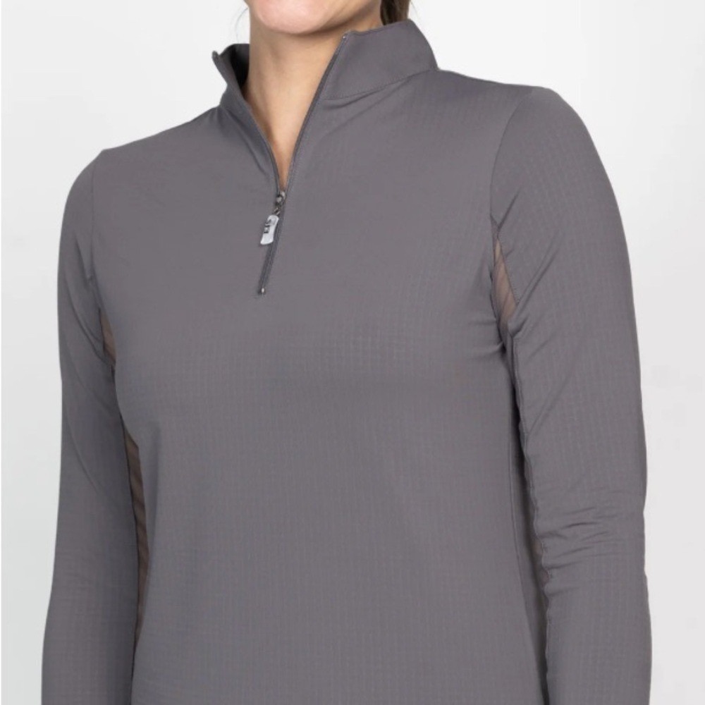 EIS‎ Cool Sun Shirt Long Sleeve 1/4 Zip Gray Equestrian Shirt Size 2X